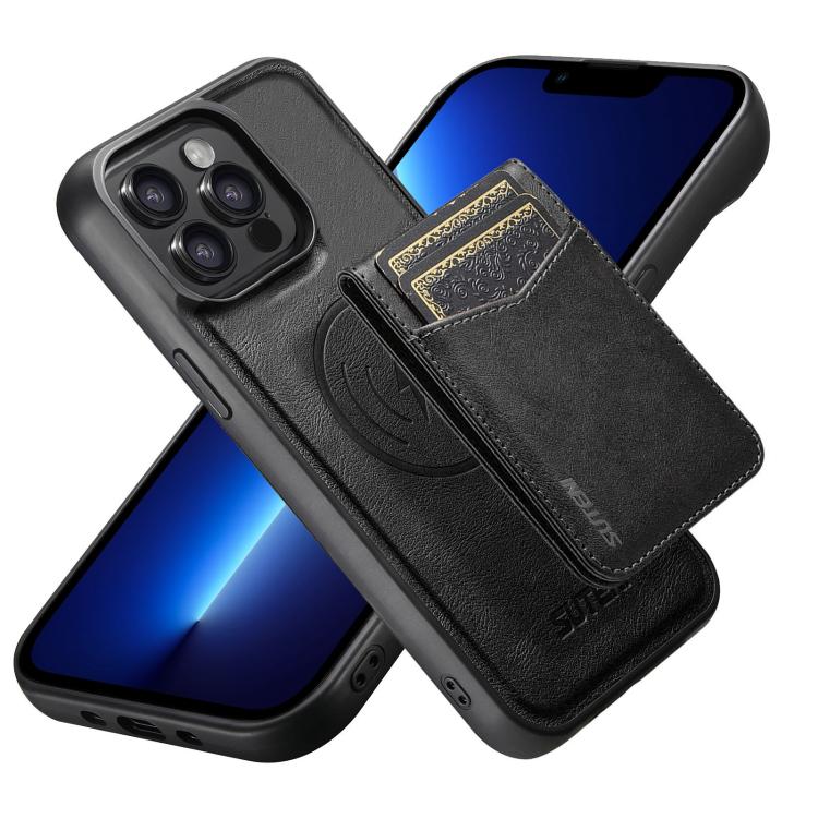 Custodia per telefono Suteni G5S5 2 in 1 con apribottiglie magnetico rimovibile, porta carte e retro in pelle bovina., For iPhone 13 Pro Max, For iPhone 13 Pro, For iPhone 13, For iPhone 12 Pro Max, For iPhone 12 / 12 Pro