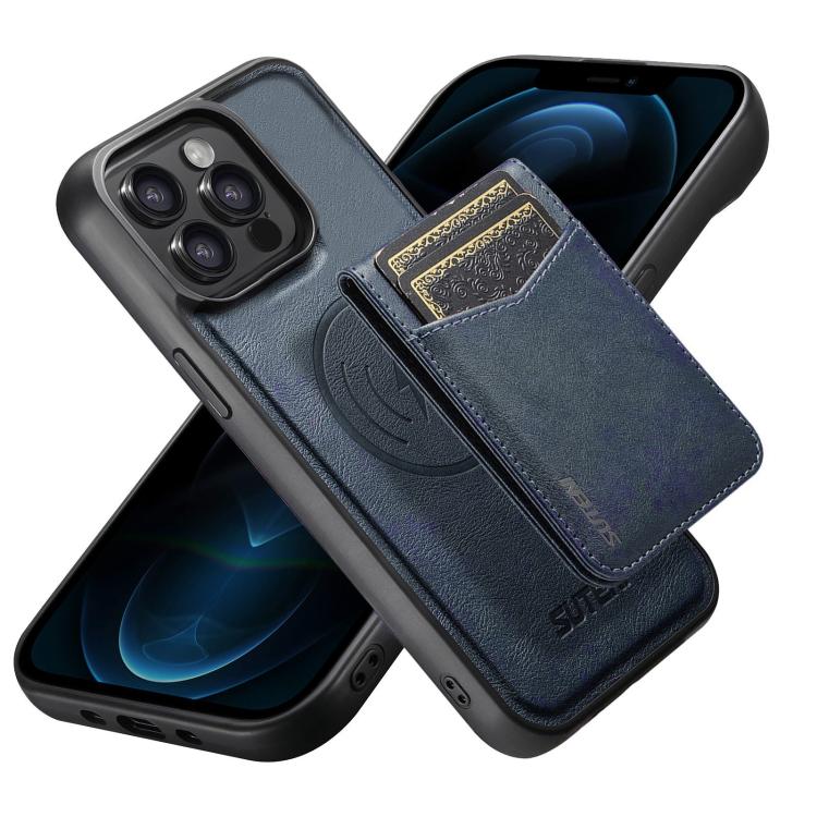 Custodia per telefono Suteni G5S5 2 in 1 con apribottiglie magnetico rimovibile, porta carte e retro in pelle bovina., For iPhone 13 Pro Max, For iPhone 13 Pro, For iPhone 13, For iPhone 12 Pro Max, For iPhone 12 / 12 Pro