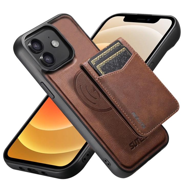 Custodia per telefono Suteni G5S5 2 in 1 con apribottiglie magnetico rimovibile, porta carte e retro in pelle bovina., For iPhone 13 Pro Max, For iPhone 13 Pro, For iPhone 13, For iPhone 12 Pro Max, For iPhone 12 / 12 Pro