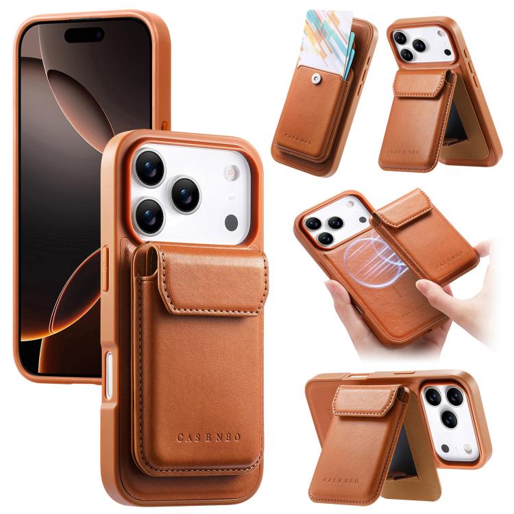 Custodia per telefono CaseNeo Retro Multi-Card Bag con retro magnetico, For iPhone 17e / 16e, For iPhone 17 Pro Max, For iPhone 17 Pro, For iPhone 17, For iPhone Air, FOr iPhone 16 Pro Max