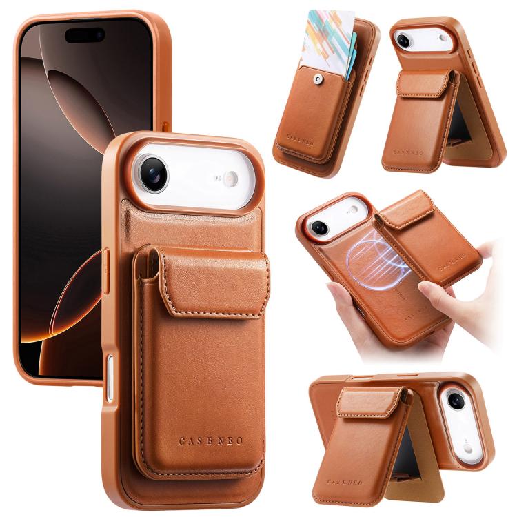 Custodia per telefono CaseNeo Retro Multi-Card Bag con retro magnetico, For iPhone 17e / 16e, For iPhone 17 Pro Max, For iPhone 17 Pro, For iPhone 17, For iPhone Air, FOr iPhone 16 Pro Max