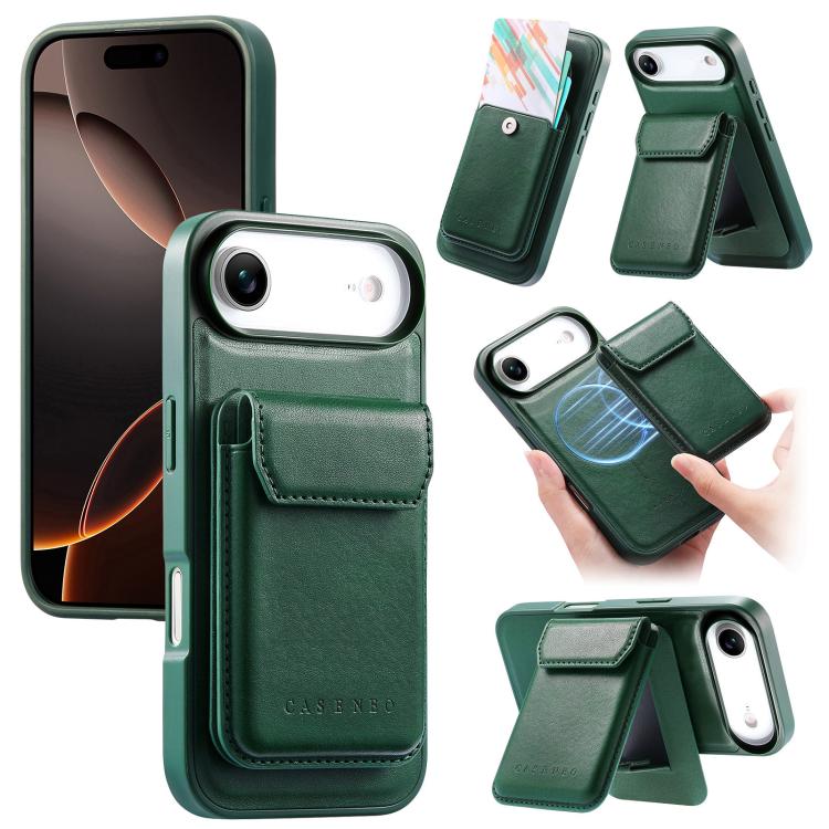 Custodia per telefono CaseNeo Retro Multi-Card Bag con retro magnetico, For iPhone 17e / 16e, For iPhone 17 Pro Max, For iPhone 17 Pro, For iPhone 17, For iPhone Air, FOr iPhone 16 Pro Max