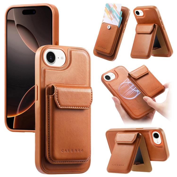 Custodia per telefono CaseNeo Retro Multi-Card Bag con retro magnetico, For iPhone 17e / 16e, For iPhone 17 Pro Max, For iPhone 17 Pro, For iPhone 17, For iPhone Air, FOr iPhone 16 Pro Max