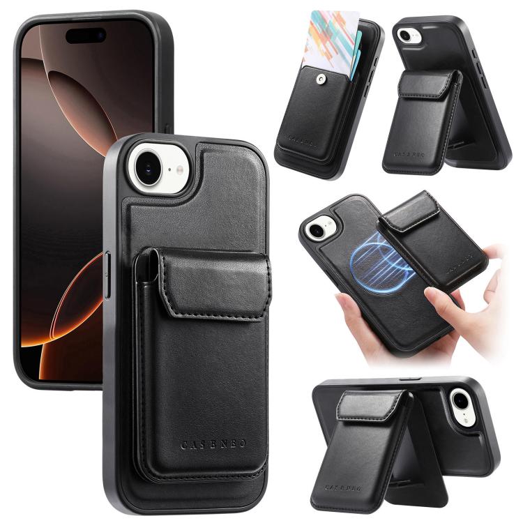 Custodia per telefono CaseNeo Retro Multi-Card Bag con retro magnetico, For iPhone 17e / 16e, For iPhone 17 Pro Max, For iPhone 17 Pro, For iPhone 17, For iPhone Air, FOr iPhone 16 Pro Max