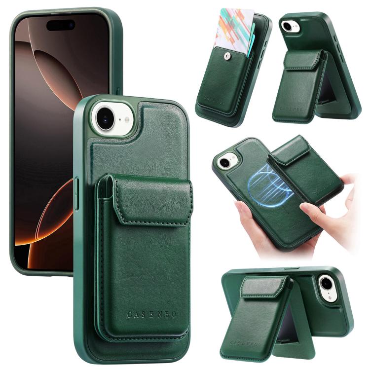 Custodia per telefono CaseNeo Retro Multi-Card Bag con retro magnetico, For iPhone 17e / 16e, For iPhone 17 Pro Max, For iPhone 17 Pro, For iPhone 17, For iPhone Air, FOr iPhone 16 Pro Max