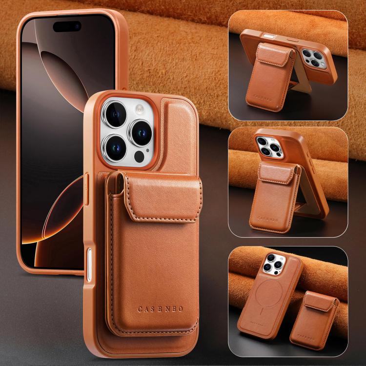 Custodia per telefono CaseNeo Retro Multi-Card Bag con retro magnetico, For iPhone 16 Pro, For iPhone 16 Plus, For iPhone 16, For iPhone 15 Pro Max, For iPhone 15 Pro, For iPhone 15 Plus