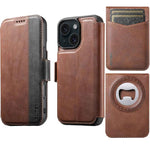 Custodia per telefono Suteni Q07S5 3 in 1 con apribottiglie staccabile, porta carte magnetico e inserti in ecopelle., For iPhone 15 Pro Max, For iPhone 15 Pro, For iPhone 15 Plus, For iPhone 15, For iPhone 14 Plus, For iPhone 14, For iPhone 14 Pro     ...