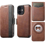Custodia per telefono Suteni Q07S5 3 in 1 con apribottiglie staccabile, porta carte magnetico e inserti in ecopelle., For iPhone 13 Pro Max, For iPhone 13 Pro, For iPhone 13, For iPhone 12, For iPhone 12 Pro Max, For iPhone 12 Pro