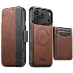 Custodia per telefono Suteni Q07S5 3 in 1 con apribottiglie staccabile, porta carte magnetico e inserti in ecopelle., For iPhone 17 Pro Max, For iPhone 17 Pro, For iPhone 17, For iPhone Air, For iPhone 16 Pro Max, For iPhone 16 Pro, For iPhone 16 Plus ...