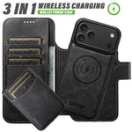 Suteni Q05S5 Custodia per telefono 3 in 1 con apribottiglie staccabile, porta carte magnetico in pelle bovina vegana, For iPhone 13 Pro Max, For iPhone 13 Pro, For iPhone 13, For iPhone 12, For iPhone 12 Pro Max, For iPhone 12 Pro