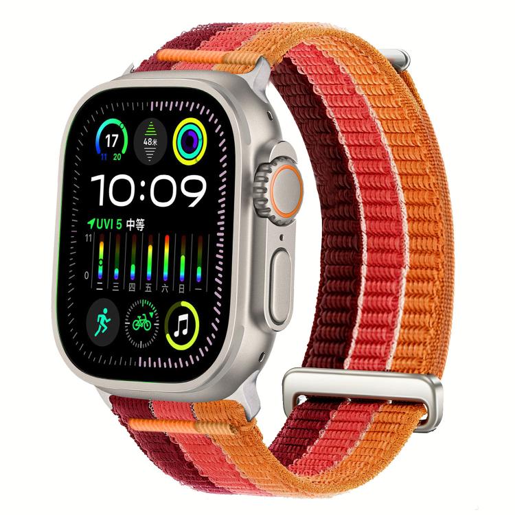 Cinturino per orologio con maglie doppie, in nylon traspirante, morbido come una nuvola, con chiusura in metallo., For Apple Watch 46mm / 49mm / 45mm / 44mm, For Apple Watch 42mm / 41mm / 40mm / 38mm
