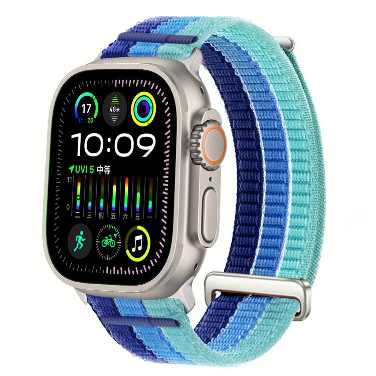 Cinturino per orologio con maglie doppie, in nylon traspirante, morbido come una nuvola, con chiusura in metallo., For Apple Watch 46mm / 49mm / 45mm / 44mm, For Apple Watch 42mm / 41mm / 40mm / 38mm