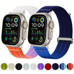 Cinturino per orologio con maglie doppie, in nylon traspirante, morbido come una nuvola, con chiusura in metallo., For Apple Watch 46mm / 49mm / 45mm / 44mm, For Apple Watch 42mm / 41mm / 40mm / 38mm