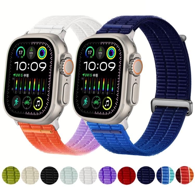 Cinturino per orologio con maglie doppie, in nylon traspirante, morbido come una nuvola, con chiusura in metallo., For Apple Watch 46mm / 49mm / 45mm / 44mm, For Apple Watch 42mm / 41mm / 40mm / 38mm