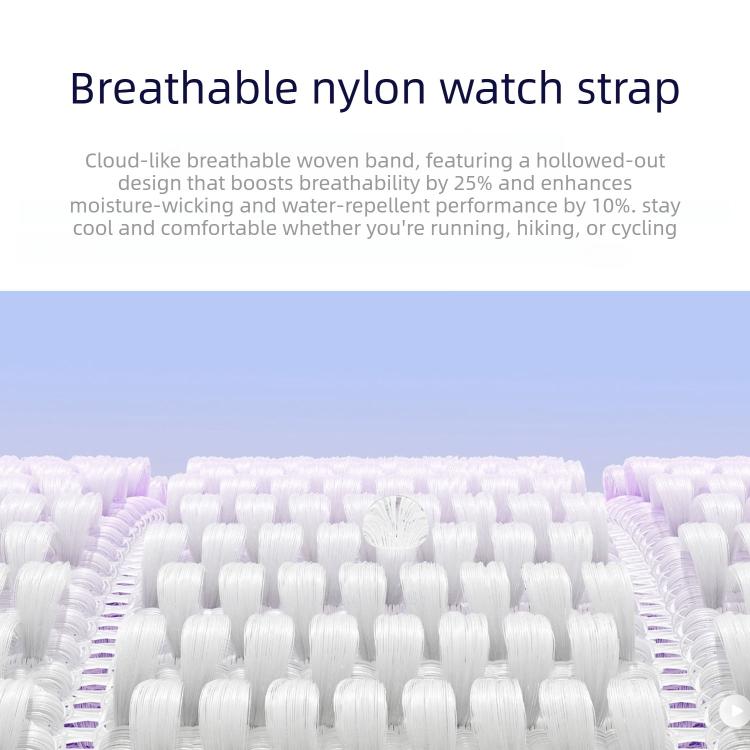 Cinturino per orologio con maglie doppie, in nylon traspirante, morbido come una nuvola, con chiusura in metallo., For Apple Watch 46mm / 49mm / 45mm / 44mm, For Apple Watch 42mm / 41mm / 40mm / 38mm