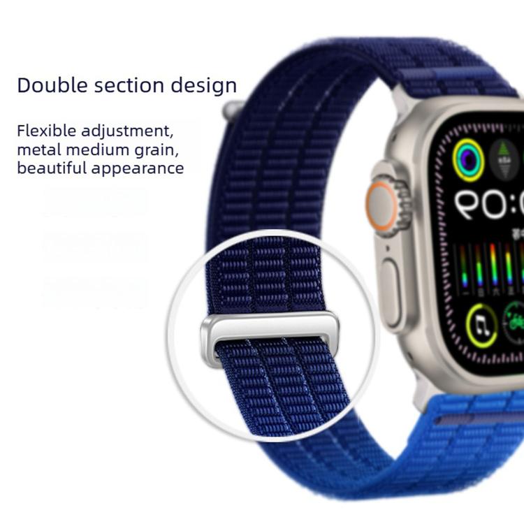 Cinturino per orologio con maglie doppie, in nylon traspirante, morbido come una nuvola, con chiusura in metallo., For Apple Watch 46mm / 49mm / 45mm / 44mm, For Apple Watch 42mm / 41mm / 40mm / 38mm