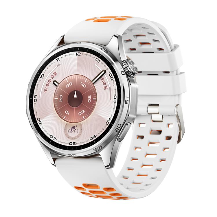 Cinturino per orologio in silicone traforato bicolore, 22mm