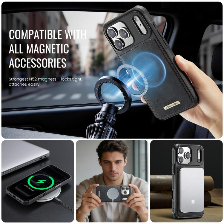 Custodia posteriore magnetica in ecopelle CaseMe serie C69 per telefono., For iPhone 17 Pro Max, For iPhone 17 Pro, For iPhone 17, For iPhone Air