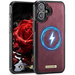 Custodia posteriore magnetica in ecopelle CaseMe serie C69 per telefono., For iPhone 16 Pro Max, For iPhone 16 Pro, For iPhone 16 Plus, For iPhone 16