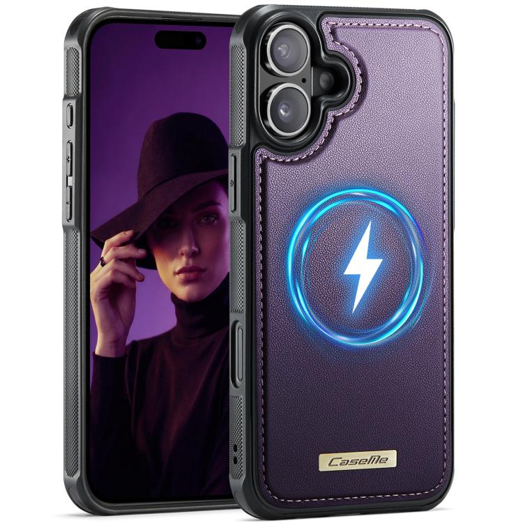 Custodia posteriore magnetica in ecopelle CaseMe serie C69 per telefono., For iPhone 16 Pro Max, For iPhone 16 Pro, For iPhone 16 Plus, For iPhone 16