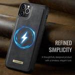 Custodia posteriore magnetica in ecopelle CaseMe serie C69 per telefono., For iPhone 11 Pro, For iPhone 17e /16e, For iPhone 15 Plus / 14 Plus, For iPhone 12 / 12 Pro