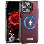Custodia posteriore magnetica in ecopelle CaseMe serie C69 per telefono., For iPhone 11 Pro, For iPhone 17e /16e, For iPhone 15 Plus / 14 Plus, For iPhone 12 / 12 Pro