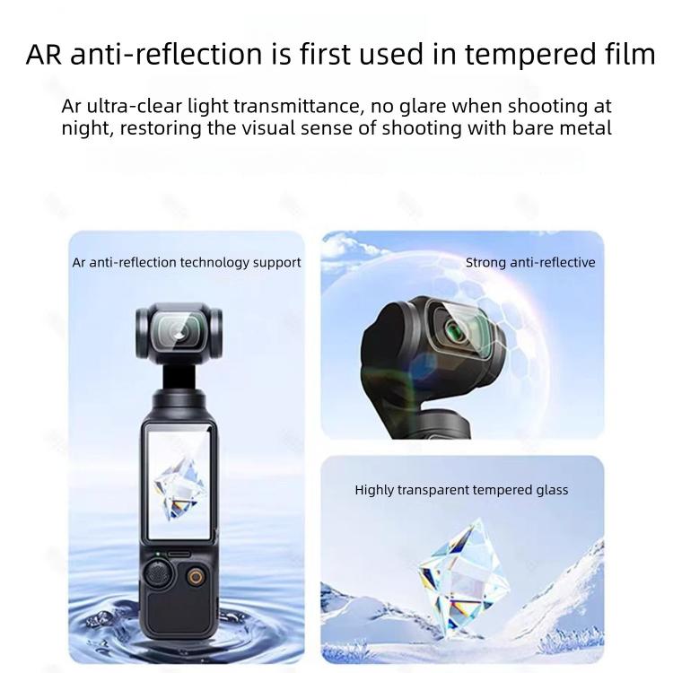 3 pellicole protettive antigraffio per schermo della fotocamera, For DJI Osmo Pocket 4 Standard Tempered Glass, For DJI Osmo Pocket 4 AR Anti-Reflective Glass