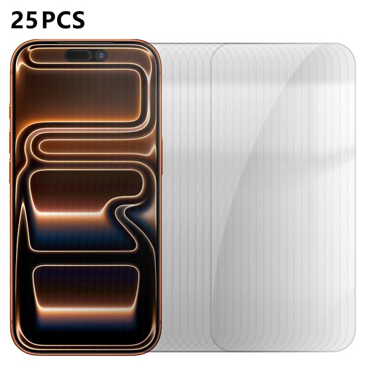 25 pezzi Pellicola protettiva in vetro temperato HD anti-impronta semi-schermo ad alto contenuto di alluminio, For iPhone 18 Pro, For iPhone 18 Pro Max, For iPhone 17 Pro Max, For iPhone 17 Pro, For iPhone 17, For iPhone Air, For iPhone 16 Pro Max     ...