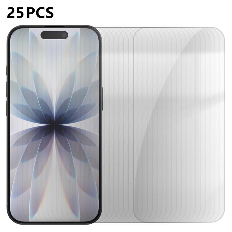 25 pezzi Pellicola protettiva in vetro temperato HD anti-impronta semi-schermo ad alto contenuto di alluminio, For iPhone 18 Pro, For iPhone 18 Pro Max, For iPhone 17 Pro Max, For iPhone 17 Pro, For iPhone 17, For iPhone Air, For iPhone 16 Pro Max     ...