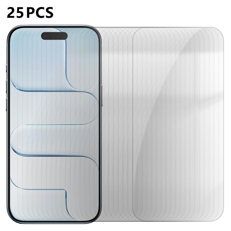 25 pezzi Pellicola protettiva in vetro temperato HD anti-impronta semi-schermo ad alto contenuto di alluminio, For iPhone 18 Pro, For iPhone 18 Pro Max, For iPhone 17 Pro Max, For iPhone 17 Pro, For iPhone 17, For iPhone Air, For iPhone 16 Pro Max     ...