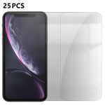 25 pezzi Pellicola protettiva in vetro temperato HD anti-impronta semi-schermo ad alto contenuto di alluminio, For iPhone 11 Pro Max, For iPhone 11, For iPhone 11 Pro, For iPhone XS, For iPhone XR, For iPhone XS Max, For iPhone X, For iPhone 8 Plus    ...