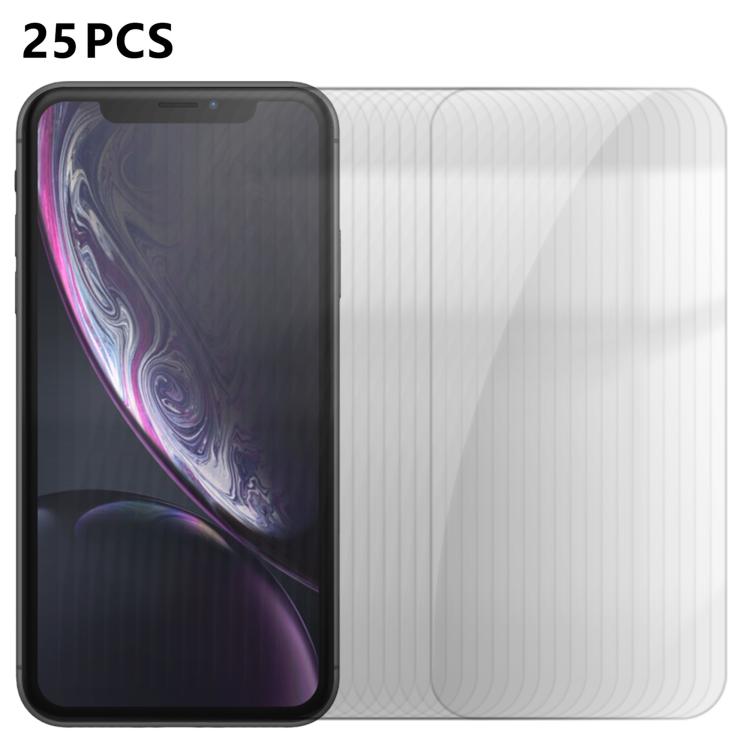 25 pezzi Pellicola protettiva in vetro temperato HD anti-impronta semi-schermo ad alto contenuto di alluminio, For iPhone 11 Pro Max, For iPhone 11, For iPhone 11 Pro, For iPhone XS, For iPhone XR, For iPhone XS Max, For iPhone X, For iPhone 8 Plus    ...