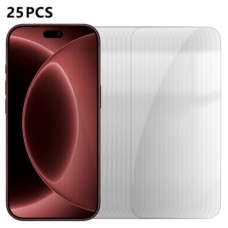 25 pezzi Pellicola protettiva in vetro temperato HD anti-impronta semi-schermo ad alto contenuto di alluminio, For iPhone 18 Pro, For iPhone 18 Pro Max, For iPhone 17 Pro Max, For iPhone 17 Pro, For iPhone 17, For iPhone Air, For iPhone 16 Pro Max     ...