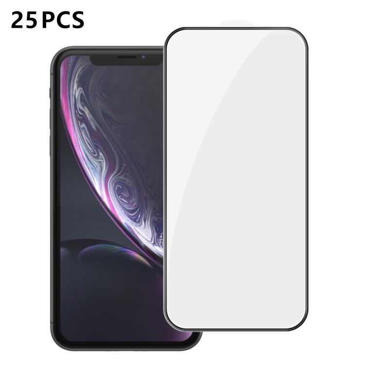 25 pezzi Pellicola in vetro temperato HD serigrafata ad alta densità di alluminio con copertura completa e anti-impronta, For iPhone 11 Pro Max, For iPhone 11, For iPhone 11 Pro, For iPhone XS, For iPhone XR, For iPhone XS Max, For iPhone X            ...