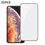 25 pezzi Pellicola in vetro temperato HD serigrafata ad alta densità di alluminio con copertura completa e anti-impronta, For iPhone 11 Pro Max, For iPhone 11, For iPhone 11 Pro, For iPhone XS, For iPhone XR, For iPhone XS Max, For iPhone X            ...