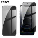 25 pezzi Pellicola in vetro temperato anti-impronta serigrafata ad alta copertura in alluminio per la privacy, For iPhone 11 Pro Max, For iPhone 11, For iPhone 11 Pro, For iPhone XS, For iPhone XR, For iPhone XS Max, For iPhone X, For iPhone 8 Plus    ...