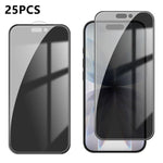 25 pezzi Pellicola in vetro temperato anti-impronta serigrafata ad alta copertura in alluminio per la privacy, For iPhone 18 Pro, For iPhone 18 Pro Max, For iPhone 17 Pro Max, For iPhone 17 Pro, For iPhone 17, For iPhone Air, For iPhone 16 Pro Max     ...