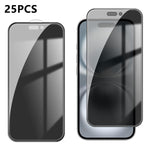 25 pezzi Pellicola in vetro temperato anti-impronta serigrafata ad alta copertura in alluminio per la privacy, For iPhone 18 Pro, For iPhone 18 Pro Max, For iPhone 17 Pro Max, For iPhone 17 Pro, For iPhone 17, For iPhone Air, For iPhone 16 Pro Max     ...