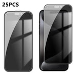25 pezzi Pellicola in vetro temperato anti-impronta serigrafata ad alta copertura in alluminio per la privacy, For iPhone 18 Pro, For iPhone 18 Pro Max, For iPhone 17 Pro Max, For iPhone 17 Pro, For iPhone 17, For iPhone Air, For iPhone 16 Pro Max     ...