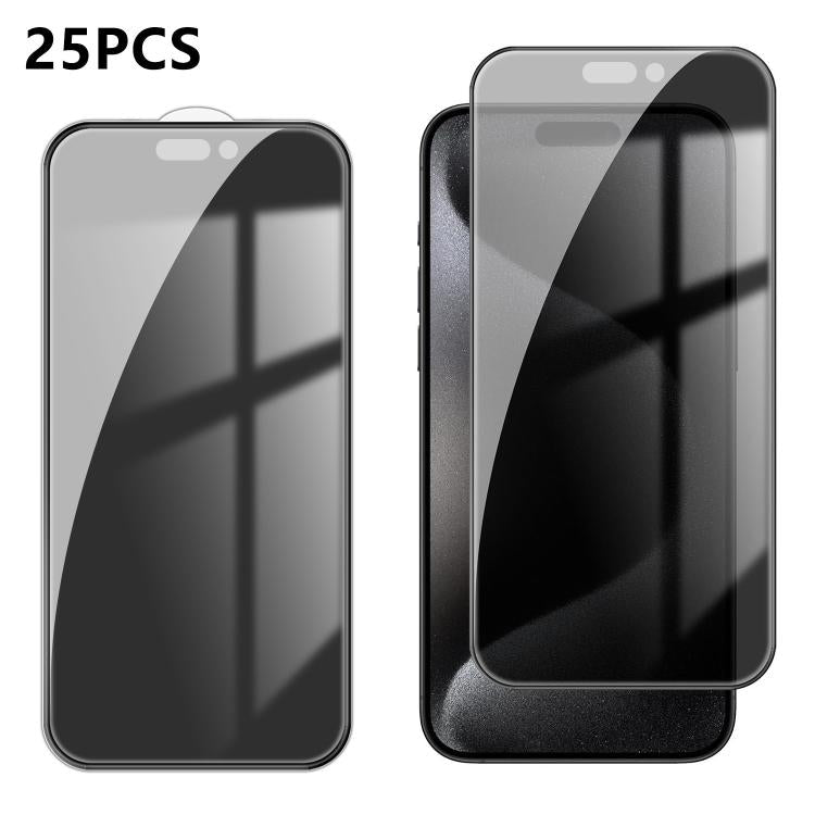 25 pezzi Pellicola in vetro temperato anti-impronta serigrafata ad alta copertura in alluminio per la privacy, For iPhone 18 Pro, For iPhone 18 Pro Max, For iPhone 17 Pro Max, For iPhone 17 Pro, For iPhone 17, For iPhone Air, For iPhone 16 Pro Max     ...
