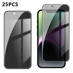 25 pezzi Pellicola in vetro temperato anti-impronta serigrafata ad alta copertura in alluminio per la privacy, For iPhone 18 Pro, For iPhone 18 Pro Max, For iPhone 17 Pro Max, For iPhone 17 Pro, For iPhone 17, For iPhone Air, For iPhone 16 Pro Max     ...