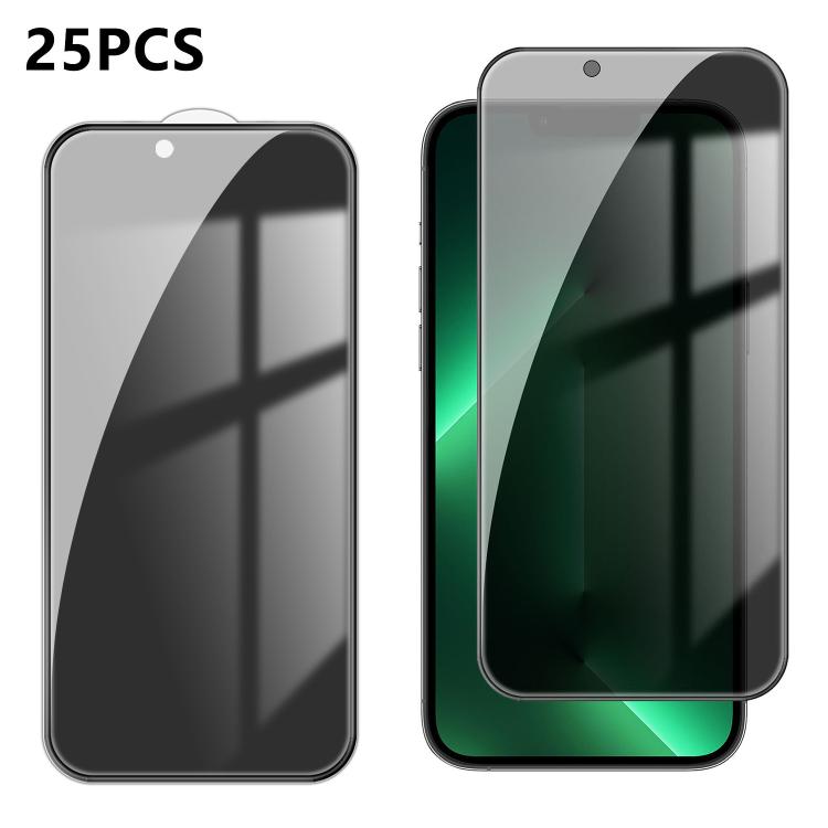 25 pezzi Pellicola in vetro temperato anti-impronta serigrafata ad alta copertura in alluminio per la privacy, For iPhone 18 Pro, For iPhone 18 Pro Max, For iPhone 17 Pro Max, For iPhone 17 Pro, For iPhone 17, For iPhone Air, For iPhone 16 Pro Max     ...