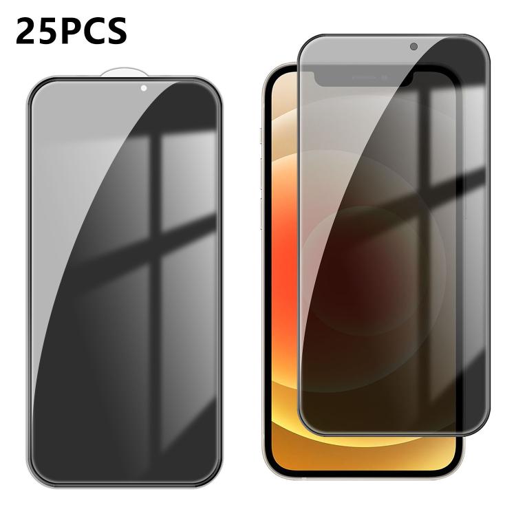25 pezzi Pellicola in vetro temperato anti-impronta serigrafata ad alta copertura in alluminio per la privacy, For iPhone 18 Pro, For iPhone 18 Pro Max, For iPhone 17 Pro Max, For iPhone 17 Pro, For iPhone 17, For iPhone Air, For iPhone 16 Pro Max     ...