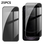 25 pezzi Pellicola in vetro temperato anti-impronta serigrafata ad alta copertura in alluminio per la privacy, For iPhone 11 Pro Max, For iPhone 11, For iPhone 11 Pro, For iPhone XS, For iPhone XR, For iPhone XS Max, For iPhone X, For iPhone 8 Plus    ...