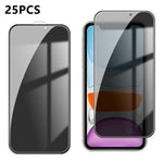 25 pezzi Pellicola in vetro temperato anti-impronta serigrafata ad alta copertura in alluminio per la privacy, For iPhone 11 Pro Max, For iPhone 11, For iPhone 11 Pro, For iPhone XS, For iPhone XR, For iPhone XS Max, For iPhone X, For iPhone 8 Plus    ...