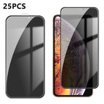 25 pezzi Pellicola in vetro temperato anti-impronta serigrafata ad alta copertura in alluminio per la privacy, For iPhone 11 Pro Max, For iPhone 11, For iPhone 11 Pro, For iPhone XS, For iPhone XR, For iPhone XS Max, For iPhone X, For iPhone 8 Plus    ...