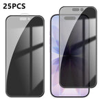 25 pezzi Pellicola in vetro temperato anti-impronta serigrafata ad alta copertura in alluminio per la privacy, For iPhone 18 Pro, For iPhone 18 Pro Max, For iPhone 17 Pro Max, For iPhone 17 Pro, For iPhone 17, For iPhone Air, For iPhone 16 Pro Max     ...