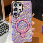Pellicola per lenti con effetto glitter elettrolitico, supporto magnetico in metallo con perno, custodia per telefono antiurto, For Samsung Galaxy S26 Ultra 5G