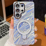 Pellicola per lenti con effetto glitter elettrolitico, supporto magnetico in metallo con perno, custodia per telefono antiurto, For Samsung Galaxy S26 Ultra 5G