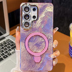Pellicola per lenti con effetto glitter elettrolitico, supporto magnetico in metallo con perno, custodia per telefono antiurto, For Samsung Galaxy S26 Ultra 5G